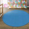 Flagship Carpet 6' Kids Nylon Ameristrong School Classroom Rug, Blue Bird - Round view 2