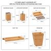 5-Piece Bathroom Decor Set - Bamboo Vanity Accessories with Trash Bin, Soap Dish, Soap Dispenser, Toothbrush Holder, and Tray by Lavish Home (Natural) view 3