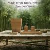 5-Piece Bathroom Decor Set - Bamboo Vanity Accessories with Trash Bin, Soap Dish, Soap Dispenser, Toothbrush Holder, and Tray by Lavish Home (Natural) view 4