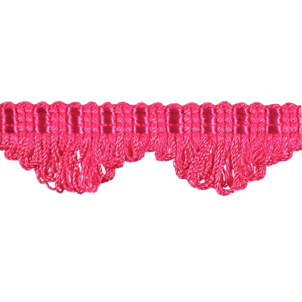 Colors Collection 1" Scolloped Loop Border Trim, 25 Yards, Hot Pink