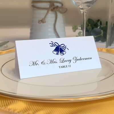 Wedding Bells Place Cards, Navy, Set of 150, Pre-cut and Scored - Wedding, Party, Dinner, and Special Events - Made in the USA