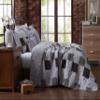 Avondale Manor Evangeline 4 pc Reversible Printed Patchwork Quilt with Throw Pillows Bedding Set, Twin, Gray view 1