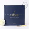 Navy and Gold Foil Personalized Wedding Book, Customize Names and Date Photo Album or Sign In Guestbook for Bride & Groom - Hardcover (12x12 inches) view 1