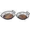 Jeco 2 Piece Round Serving Tray Set in Black and Brown view 2