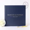 Navy Wedding Guest Book Embossed with Real Foil, Personalized Signature Sign-In Book or Wedding Photo Booth Album - Hardcover (10x8 inches) view 1