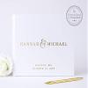 Personalized Wedding Guest Book, Custom Guestbook with Bride Groom Names with Embossed Gold Foil - Hardcover (10x8 inches) view 1