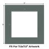 CountryArtHouse Charcoal Acid Free 12x12 Picture Frame Mats with White Core Bevel Cut for 8x8 Pictures - Fits 12x12 Frame - One Mat - With Bag & Backing view 2
