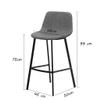 CGF-Barstools Barstool with Backrest and Sponge Soft Cushion - Metal Legs - Comfortable Dining Chair Kitchen Bar Cafe Restaurant, Maximum Support 330lbs (Multicolor) view 3