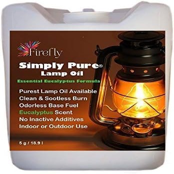Firefly Fuel Premium Liquid Paraffin Lamp Oil for Indoor Use 5 Gallons - Indoor Smokeless Odorless Paraffin Oil Fuel for Lamps, Lantern, Candle, Eucalyptus, Kosher