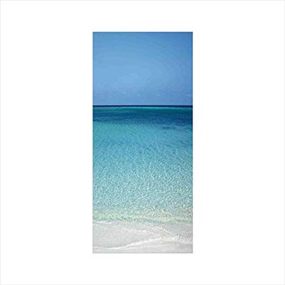 Decorative Window Film,No Glue Frosted Privacy Film,Stained Glass Door Film,Clear Water at the Beach in Atlantic Sea Cuba Coasts with Fantastic Sky Scenery Art,for Home & Office,23.6In. by 35.4In Crea