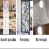 Decorative Window Film,No Glue Frosted Privacy Film,Stained Glass Door Film,Clear Water at the Beach in Atlantic Sea Cuba Coasts with Fantastic Sky Scenery Art,for Home & Office,23.6In. by 35.4In Crea view 3