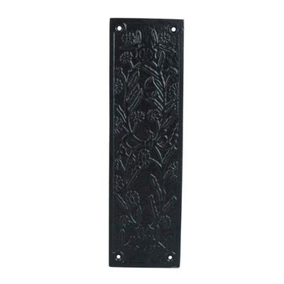 A29 Push Plate with Black Powder Coat Finish Heavy Duty Easy Installation Hardware | Single Unit | 10 1/8 inch in Length X 3 inch in Width