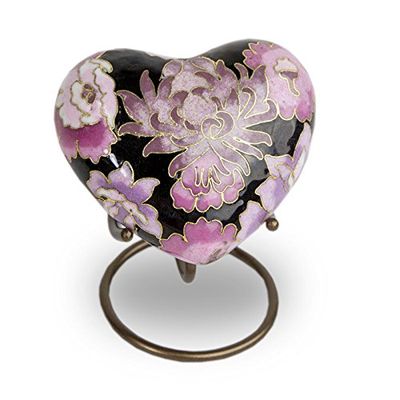 Blush Heart Keepsake Cloisonne Urn