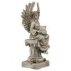 17" Peaceful Angel on Pedestal Candle Holder Outdoor Statue view 4