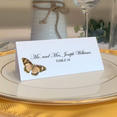 Assorted Butterflies Place Cards, Set of 60, Pre-cut and Scored - Wedding, Party, Dinner, and Special Events - Made in the USA