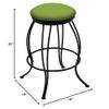 3000 Georgian 30" Swivel Bar Stool with Black Wrinkle Finish and Canter Kiwi Green Seat view 2