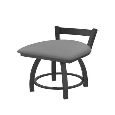821 Catalina 18" Low Back Swivel Vanity Stool with Pewter Finish and Canter Folkstone Grey Seat