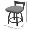 821 Catalina 18" Low Back Swivel Vanity Stool with Pewter Finish and Canter Folkstone Grey Seat view 2