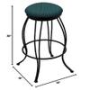 3000 Georgian 30" Swivel Bar Stool with Black Wrinkle Finish and Graph Tidal Seat view 2