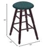 HBS Maple Counter Stool in Dark Cherry Finish with Graph Tidal Seat view 2