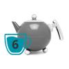 Bredemeijer Teapot Duet Bella Ronde 1.2L, Cool Grey Chrome, Chromium Fittings, Stainless Steel view 3