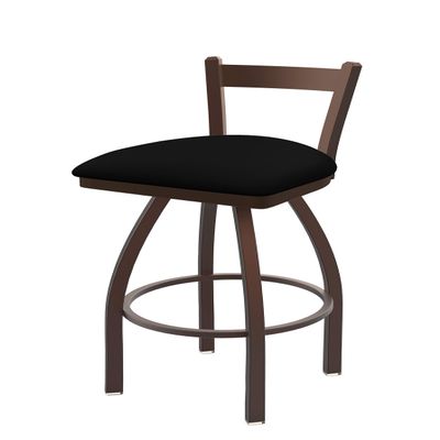 821 Catalina 25" Low Back Swivel Counter Stool with Bronze Finish and Black Vinyl Seat
