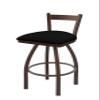 821 Catalina 25" Low Back Swivel Counter Stool with Bronze Finish and Black Vinyl Seat view 1