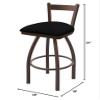 821 Catalina 25" Low Back Swivel Counter Stool with Bronze Finish and Black Vinyl Seat view 2