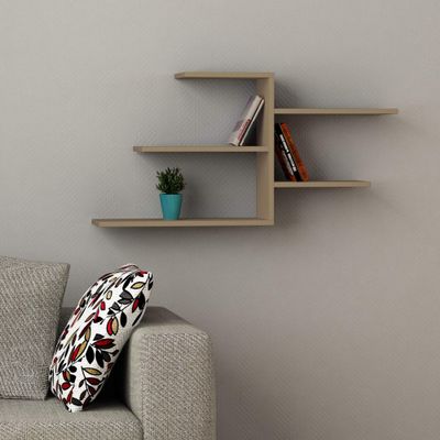 Ada Home Dcor Woodard Wall Shelf 21.26'' x 17.68'' x 8.66'' Light Mocha &