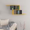 Ada Home Dcor Walost Wall Shelf, 21.65'' x 22.62'' x 8.66'', Anthracite & Mustard view 1