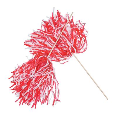 Fun Express - 2tone Spirit PoM-Rd Wht - Toys - Active Play - Pom - Poms - 24 Pieces