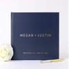 Modern Navy Wedding Guest Book Personalized with Names, Customized Wedding Album Sign In Book - Hardcover (10x8 inches) view 1