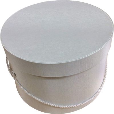 Sarah's Hat Boxes Classic Ivory Hat Box  21.5" x 11.5" (Dia. x Ht.) Handmade in USA  Odorless Non-Toxic Adhesive, Cording Handle  Premium Storage for Hats & Accessories
