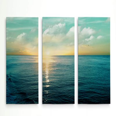 Renditions Gallery 3 Panel Beach Let There Be Light Dcor for Home, Office, Bedroom, Livingroom, Wall Art 24X36