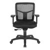 Office Star ProGrid Breathable Mesh Back Manager's Office Chair with Built-in Lumbar Support and Height Adjustable Padded Arms, Coal FreeFlex Fabric view 3