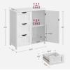 VASAGLE Floor Storage Cabinet, Freestanding Storage Unit with 3 Drawers, 1 Adjustable Shelf, for Bathroom Living Room Dining Kitchen, 11.8 x 23.6 x 31.5 Inches, White UBBC49WT view 2