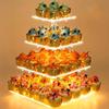 YestBuy Cupcake Stand with Yellow Led Lights, 4 Tier Cupcake Stand for 50 Cupcakes, Acrylic Cupcake Tower Stand, Clear Tiered Cupcake Holder for Birthday Cady Bar Dcor Weddings, Parties Events view 1