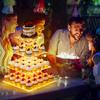 YestBuy Cupcake Stand with Yellow Led Lights, 4 Tier Cupcake Stand for 50 Cupcakes, Acrylic Cupcake Tower Stand, Clear Tiered Cupcake Holder for Birthday Cady Bar Dcor Weddings, Parties Events view 2