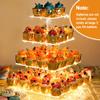YestBuy Cupcake Stand with Yellow Led Lights, 4 Tier Cupcake Stand for 50 Cupcakes, Acrylic Cupcake Tower Stand, Clear Tiered Cupcake Holder for Birthday Cady Bar Dcor Weddings, Parties Events view 4
