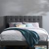 Modway Paisley Upholstered Biscuit Tufted Performance Velvet Full / Queen Headboard Size in Gray view 1