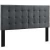 Modway Paisley Upholstered Biscuit Tufted Performance Velvet Full / Queen Headboard Size in Gray view 4