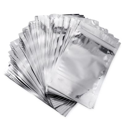 Ellbest 100Pcs Resealable Clear Ziplock Mylar Bags Aluminum Foil Plastic Food Storage Bags 5.1x 7.9 inch Food Storage Packaging Bags