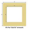 CountryArtHouse Soft Yellow Acid Free 12x12 Picture Frame Mats with White Core Bevel Cut for 8x8 Pictures - Fits 12x12 Frame - One Mat - With Bag & Backing view 2
