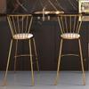 CGF-Barstools Footstool Bar Stool with Backrest Comfortable Dining Chair Kitchen Bar Cafe Restaurant | Velvet Soft Cushion | Metal Frame Chair, Maximum Support 440lbs view 2