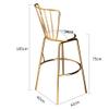 CGF-Barstools Footstool Bar Stool with Backrest Comfortable Dining Chair Kitchen Bar Cafe Restaurant | Velvet Soft Cushion | Metal Frame Chair, Maximum Support 440lbs view 3