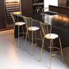 CGF-Barstools Footstool Bar Stool with Backrest Comfortable Dining Chair Kitchen Bar Cafe Restaurant | Velvet Soft Cushion | Metal Frame Chair, Maximum Support 440lbs view 4