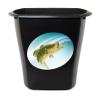3 Gallon Black Plastic Wastebasket Trash Can Featuring Your Choice of an Animal Themed Vinyl Decal - Free Trash Bag Included (Bass) view 1