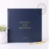 Navy Wedding Guest Book, Custom Personalized Photo Booth Album or Unique Wedding Signature Book with Real Foil - Hardcover (12x12 inches) view 1