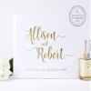 White Wedding Guest Book, Polaroid Photo Album Instax Booth, Personalized with Names, Custom Guestbook - Hardcover (10x8 inches) view 1