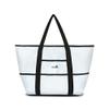 Dejaroo - Beach Bags for Women, Overnight Tote Bag With Zipper, Large Tote Bag for Snacks, Towels, and More, Water-Resistant Travel Tote Bags for Women, 16 x 8.5 x 0.25 inches, White view 1